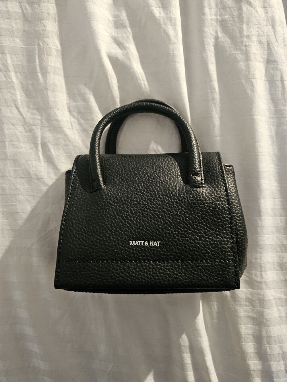 Matt & Nat Black Mini Top-Handle Purse